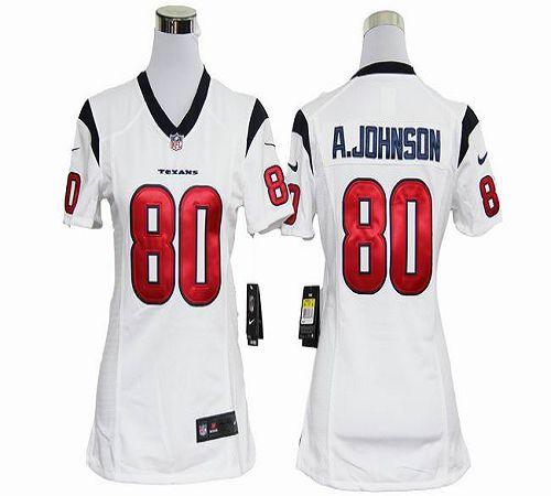 Nike NFL Game Women Jerseys Houston Texans 80 Andre Johnson White